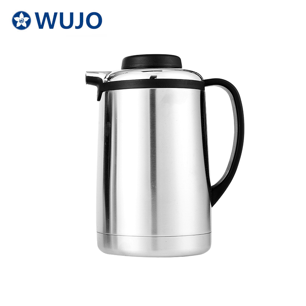 Wujo 1L 1.3L 1.6L 1.9L 1.9L银色热水瓶不锈钢真空瓶用于航空公司