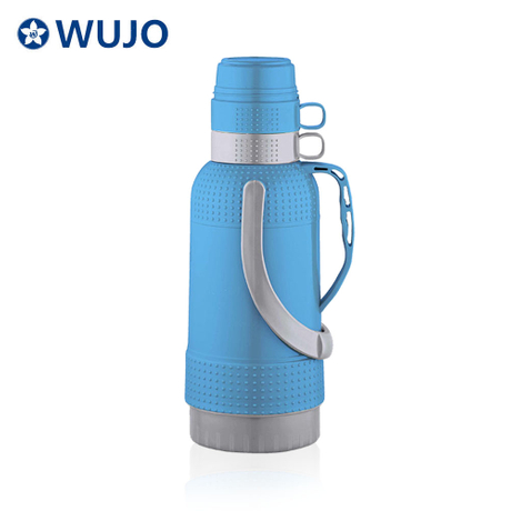Wujo 3.2升塑料蓝色真空热瓶盖玻璃填充物